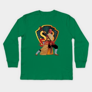 Gordon Liu - Shaw Brothers The Eight Diagram Kung Fu Pole Fighter Kids Long Sleeve T-Shirt